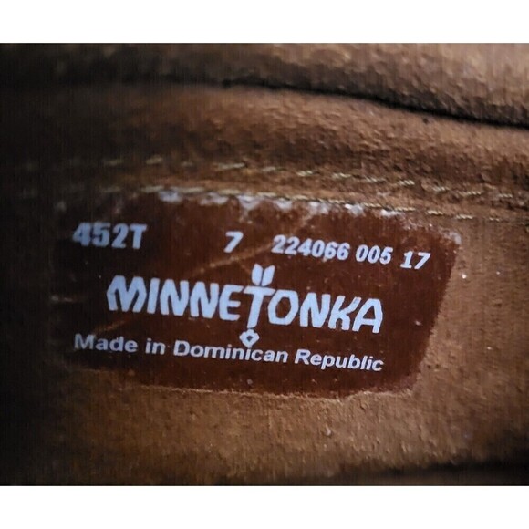 Minnetonka Venice Suede Leather Boho Fringe Bootie Hard SoleBrown Women’s 7 - Picture 6 of 11